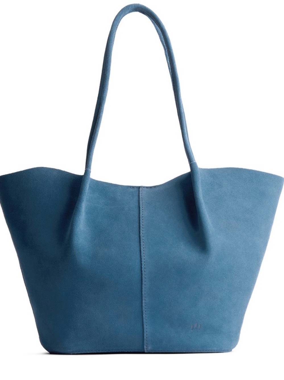 NWT Portland Leather Oversized Devan Mariner Blue Suede Tote Bag